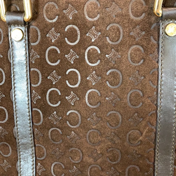 AUTHENTIC Celine Suede Monogram Handbag - Picture 2 of 16